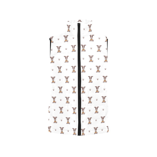 Greyhound Pattern Print Design 05 Women's Padded Vest