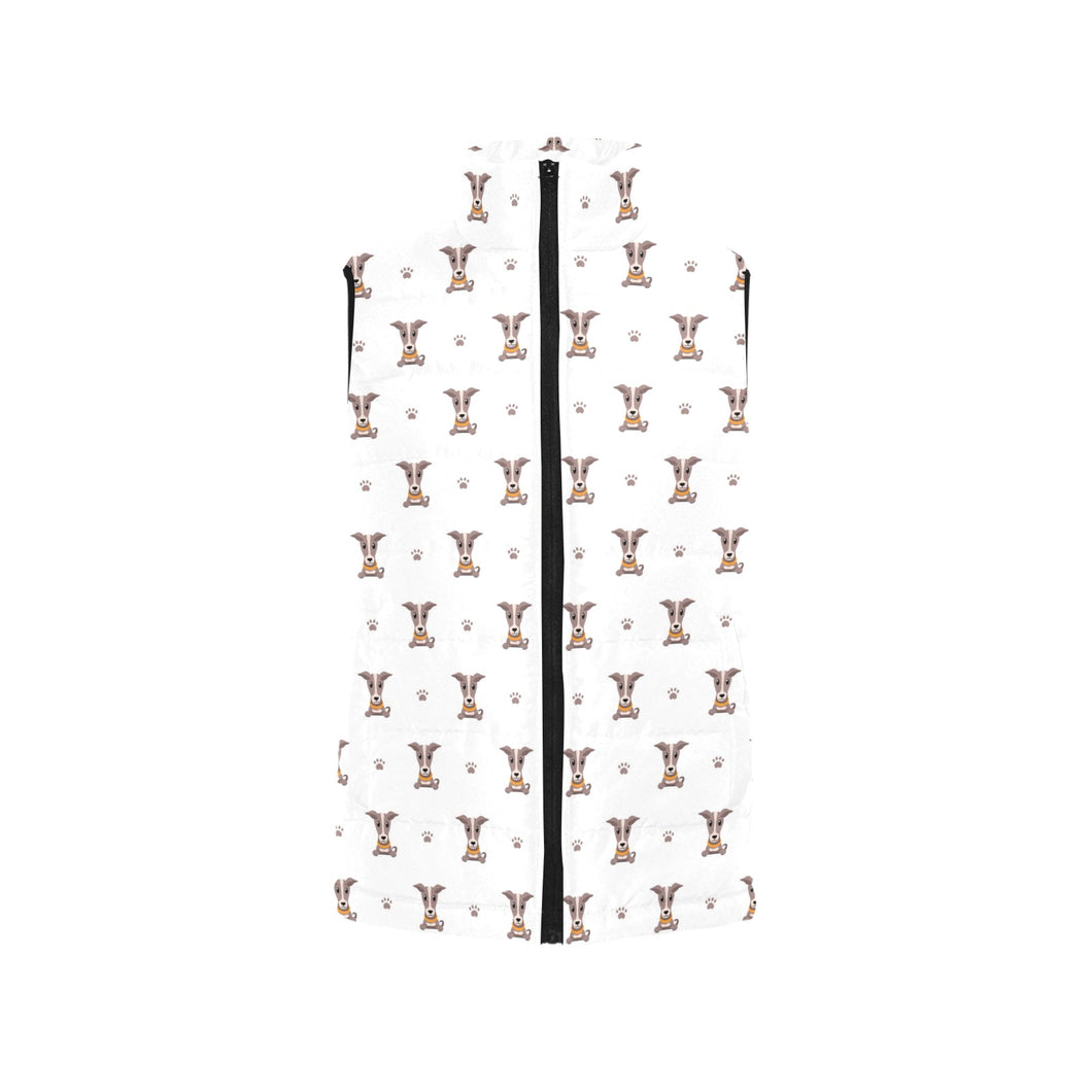 Greyhound Pattern Print Design 05 Women's Padded Vest
