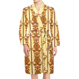 Egypt Hieroglyphics Pattern Print Design 04 Men's Long Sleeve Belted Night Robe