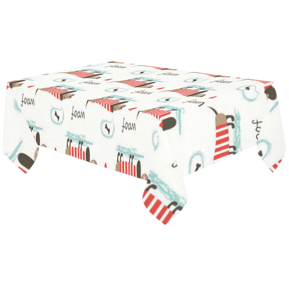 Cute dachshund bone pattern Tablecloth