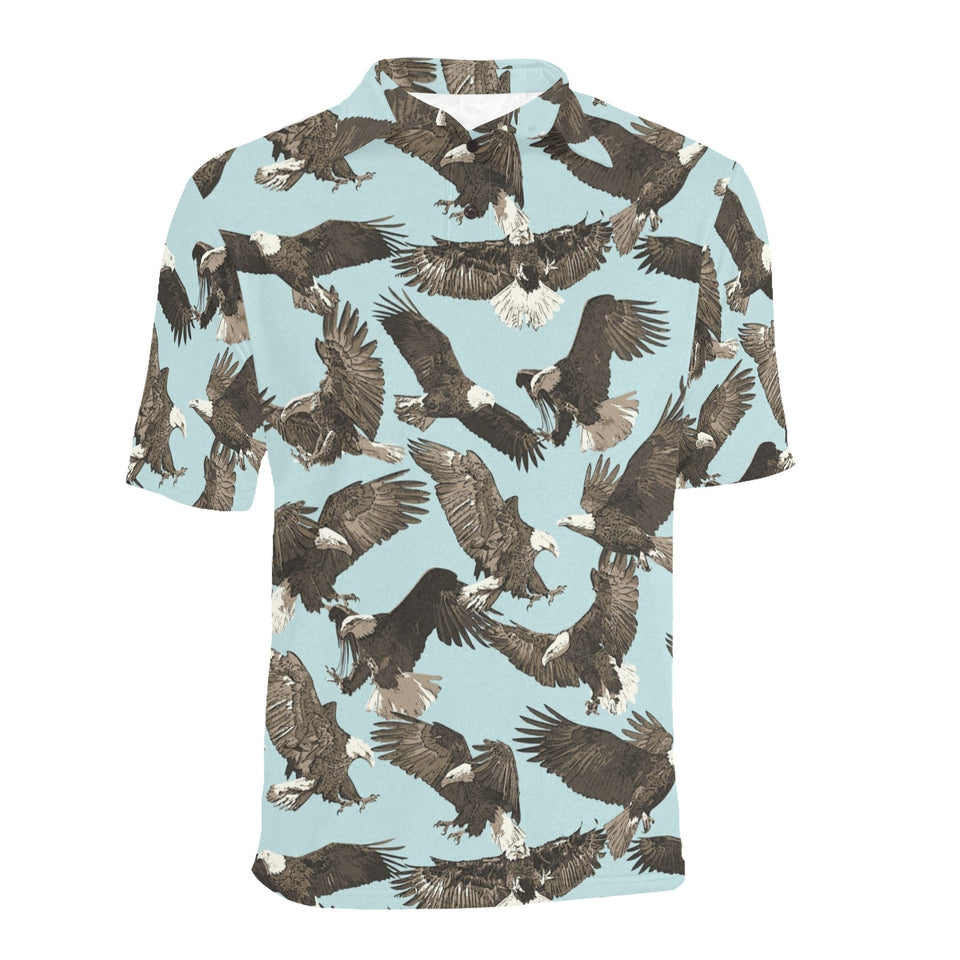 Eagle Pattern Print Design 01 Men's All Over Print Polo Shirt