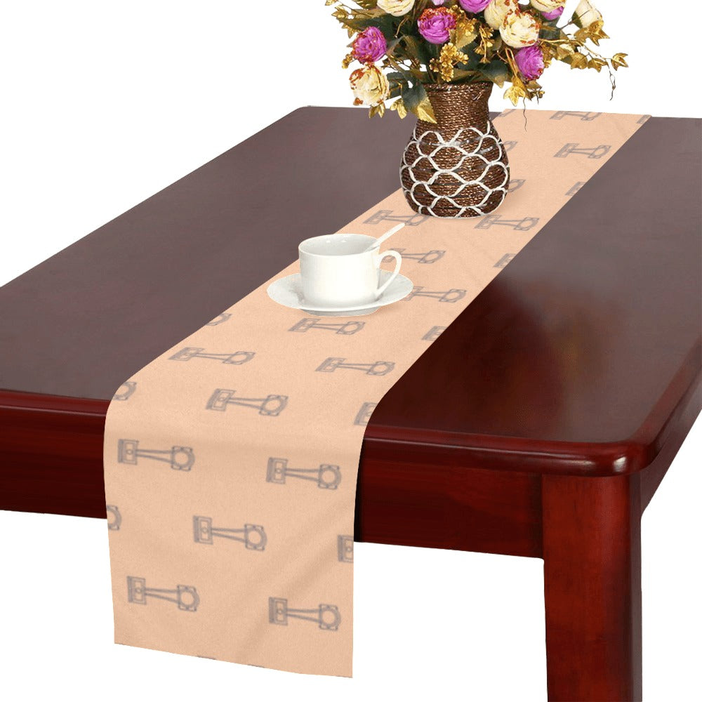 Engine Piston Cream Background Pattern Design 04 Table Runner