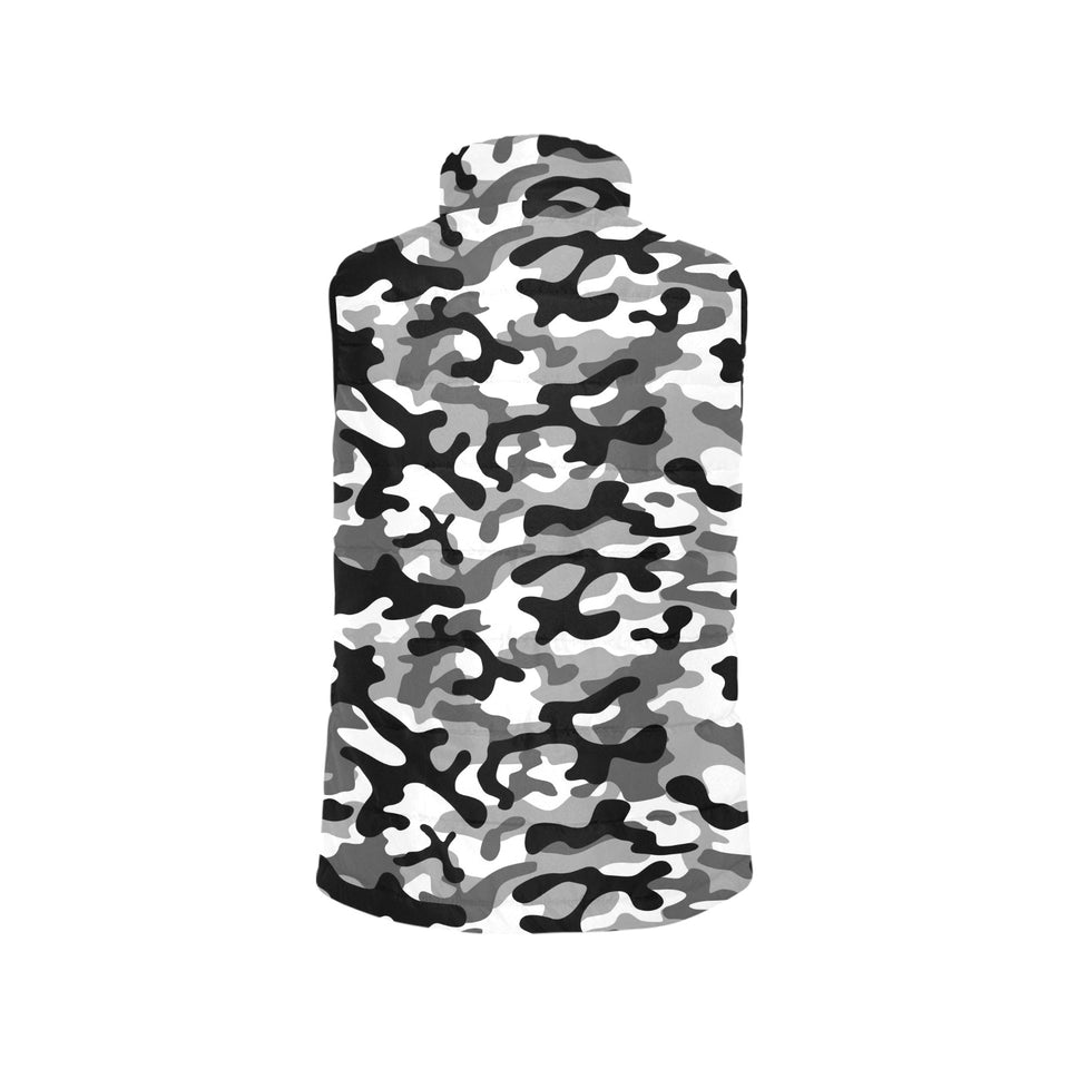 Black white camouflage pattern Men's Padded Vest