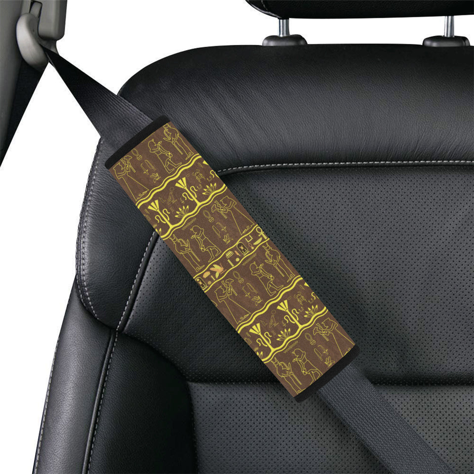 Egypt Hieroglyphics Pattern Print Design 03 Car Seat Belt Cover