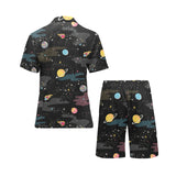 space pattern Men's V-Neck Short Pajama Set