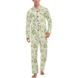 Hand drawn sea turtle fish pattern Men's Long Pajama Set