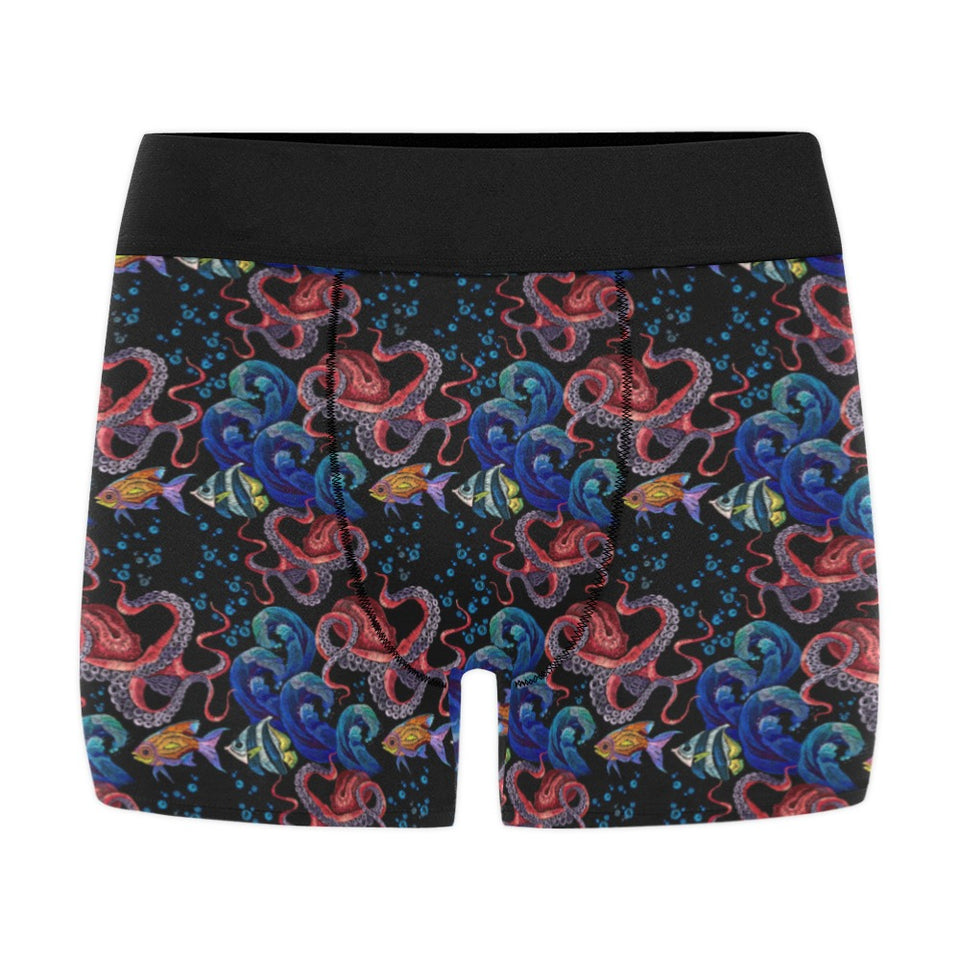 Octopus sea wave tropical fishe pattern Men's All Over Print Boxer Briefs Men's Underwear