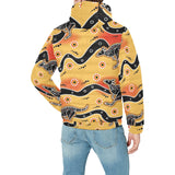 Kangaroo Australian aboriginal art pattern Men's Padded Hooded Jacket