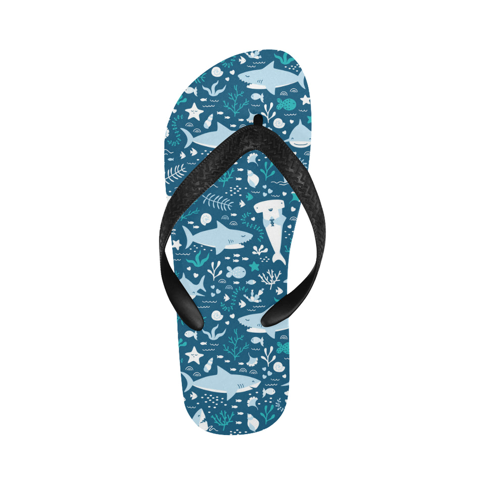 Cute shark pattern Unisex Flip Flops