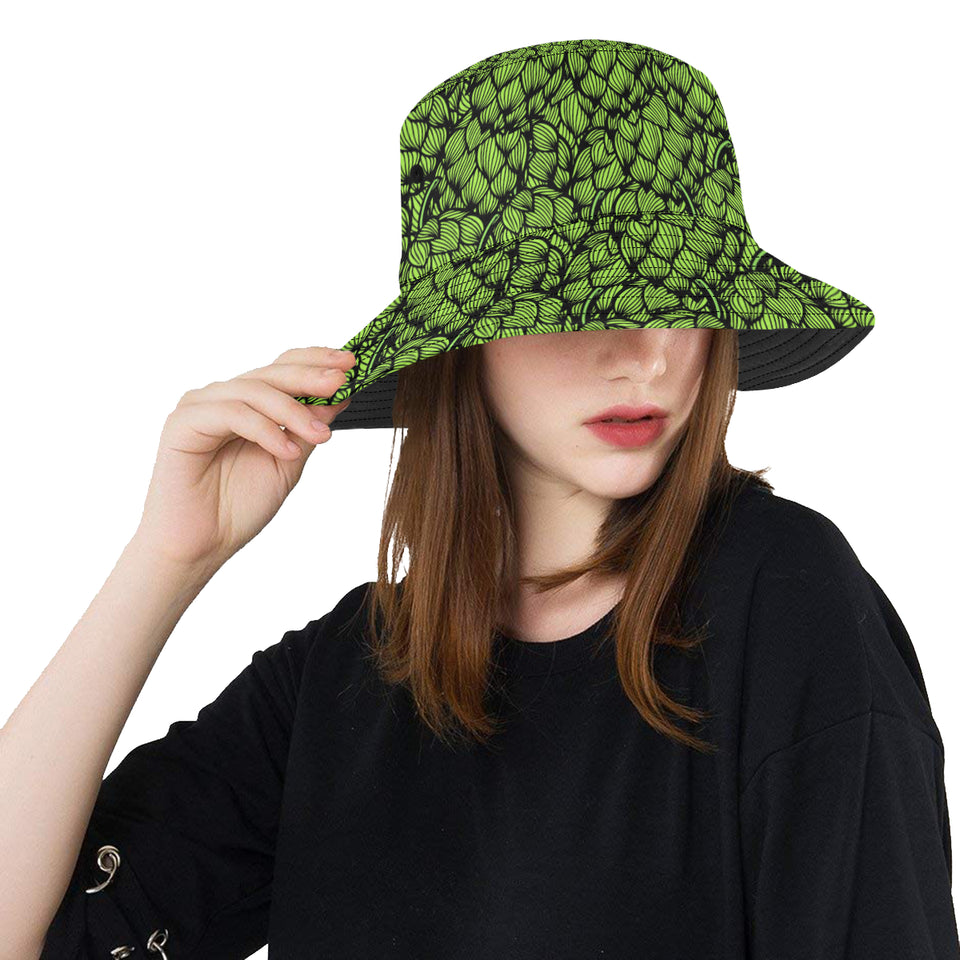Green hop pattern Unisex Bucket Hat