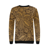 cacao beans tribal polynesian pattern background Women's Crew Neck Sweatshirt