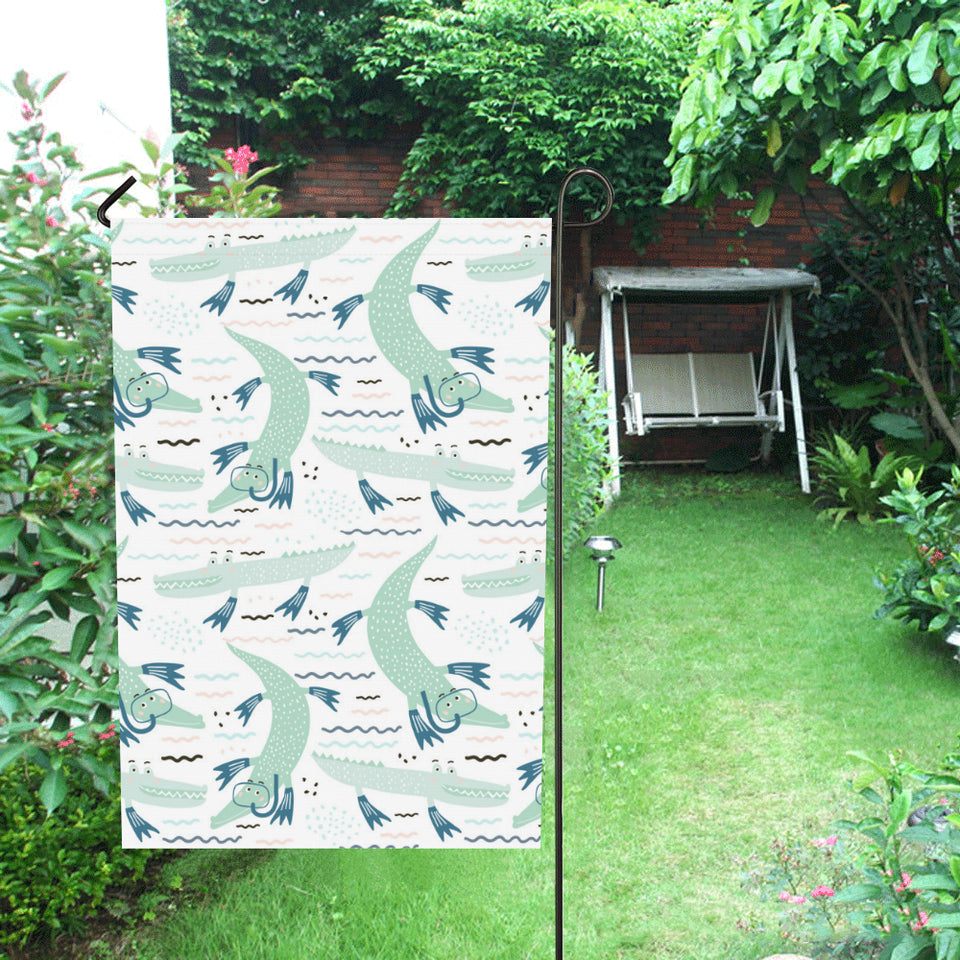 Crocodile diver pattern House Flag Garden Flag