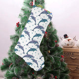 Dolphins pattern dotted background Christmas Stocking