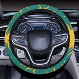 Sun green background Car Steering Wheel Cover