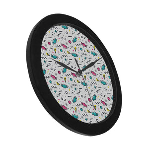 Candy design pattern Elegant Black Wall Clock