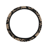 Rose Pattern Print Design 04 Car Steering Wheel Cover