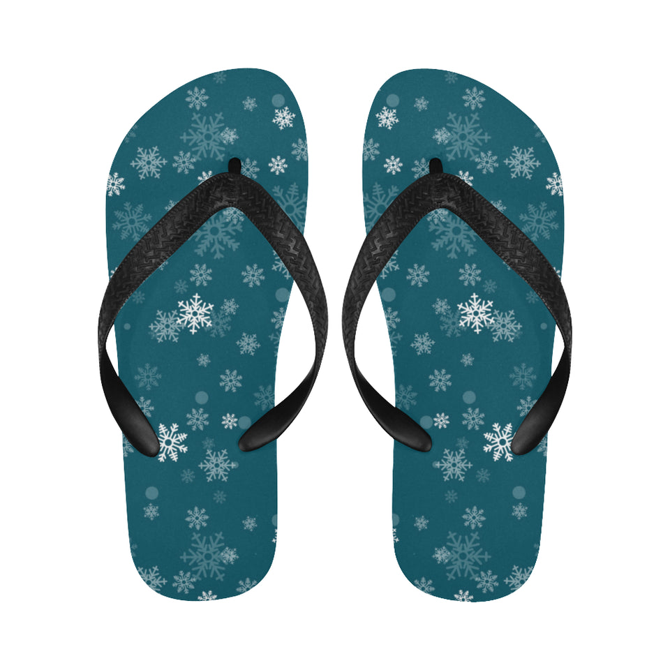 Snowflake pattern dark background Unisex Flip Flops
