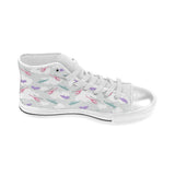 Helicopter plane pattern Women's High Top Canvas Shoes White