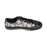 Garlic bulb dark background Men's Low Top Canvas Shoes Black