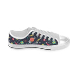 colorful space pattern planet star Men's Low Top Shoes White