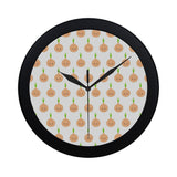 cute onions smiling faces Elegant Black Wall Clock