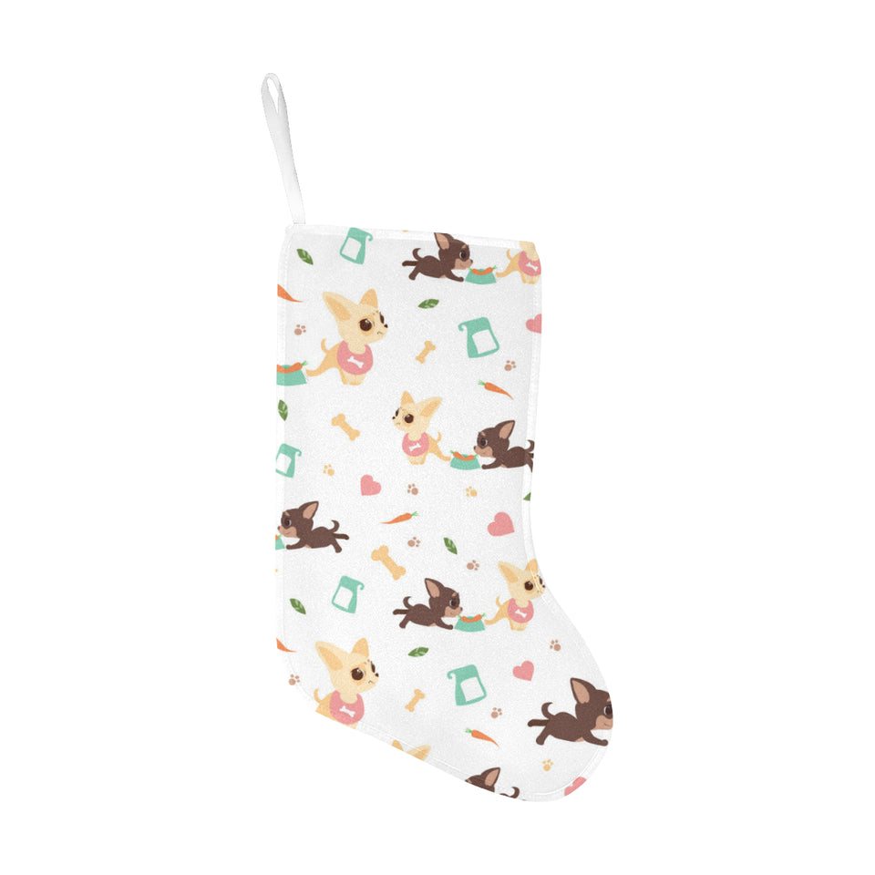 Cute Chihuahua puppie pattern Christmas Stocking