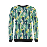 Toucan tropical leaves design pattern Women's Crew Neck Sweatshirt