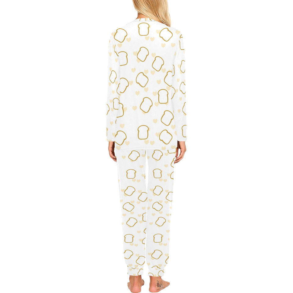 Bread Toast Pattern Print Design 01 Women's All Over Print Pajama Set