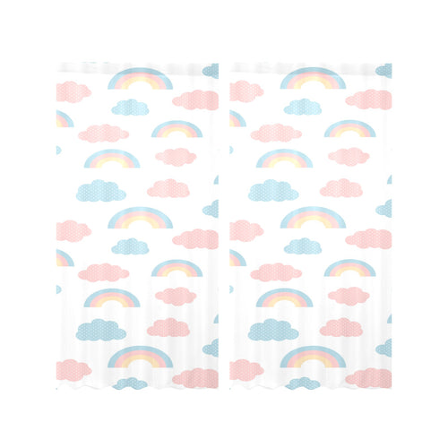 Cute rainbow clound pattern Gauze Curtain