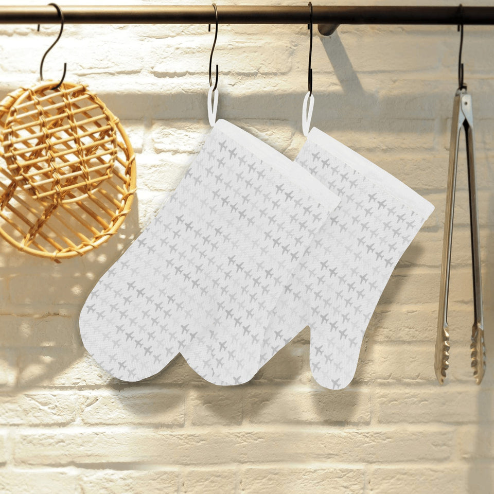 Airplane print pattern Heat Resistant Oven Mitts