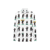 Cute ninja katana sword pattern Women's Long Sleeve Polo Shirt