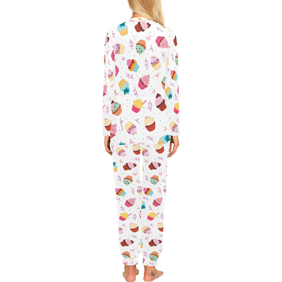 Cake cupcake design pattern Women's All Over Print Pajama Set