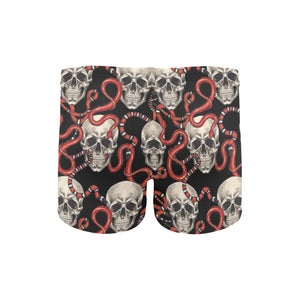 Red snake skull pattern Men's Swimming Trunks