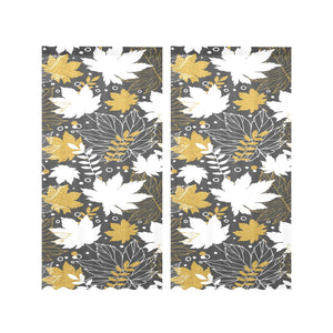 Beautiful gold autumn maple leaf pattern Gauze Curtain