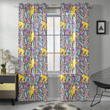 Cute yellow monkey leaves pattern Gauze Curtain