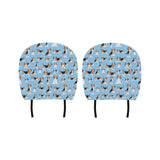 Beagle dog blue background pattern Car Headrest Cover