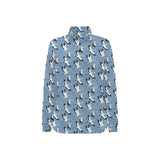 Seagull Pattern Print Design 04 Women's Long Sleeve Polo Shirt