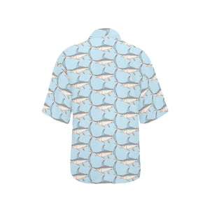 Swordfish Pattern Print Design 01 Women's All Over Print Hawaiian Shirt