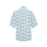 Swordfish Pattern Print Design 01 Women's All Over Print Hawaiian Shirt