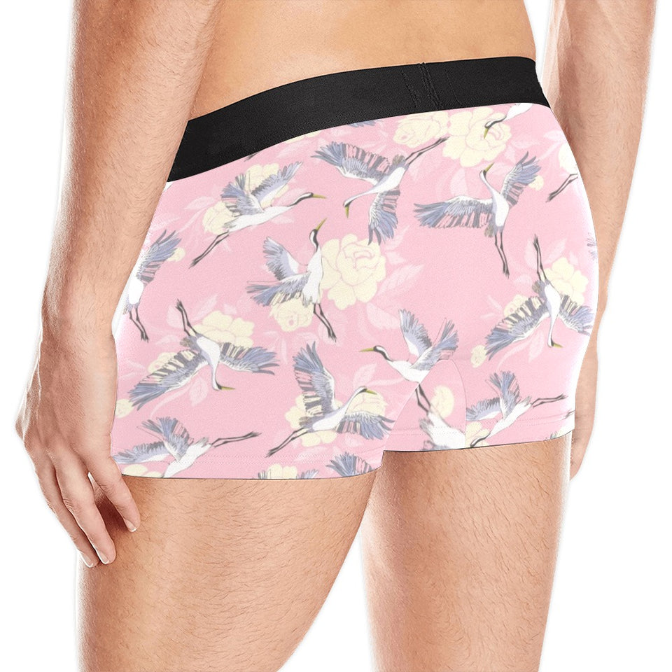 Japanese crane rose pattern Men's All Over Print Boxer Briefs Men's Underwear