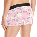 Japanese crane rose pattern Men's All Over Print Boxer Briefs Men's Underwear
