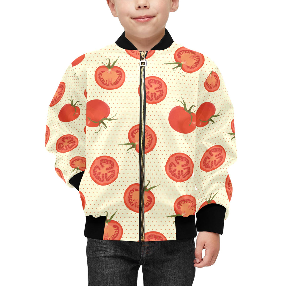 Tomato dot background Kids' Boys' Girls' Bomber Jacket