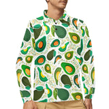 Avocado design pattern Men's Long Sleeve Polo Shirt