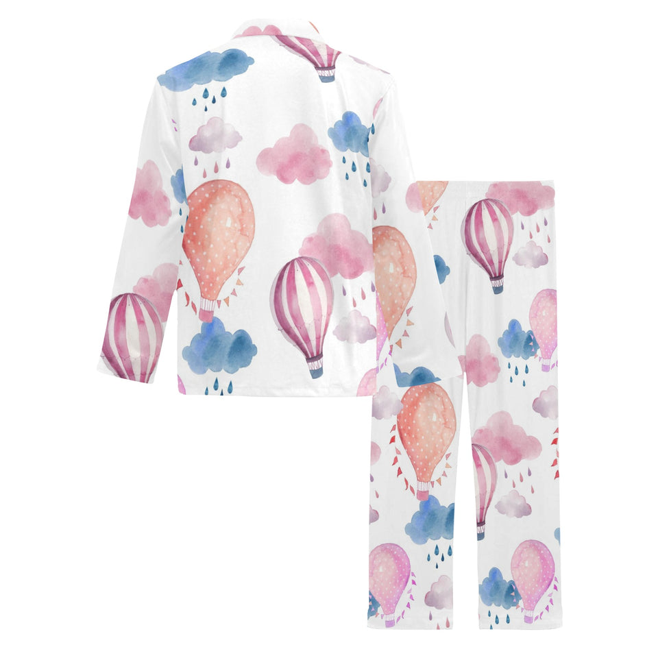 Watercolor air balloon cloud pattern Men's Long Pajama Set