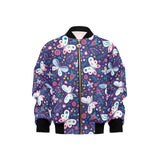 Colorful butterfly flower pattern.eps Kids' Boys' Girls' Bomber Jacket