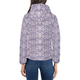 Indian Batik Style pattern Women's Padded Hooded Jacket