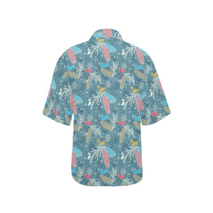 Squirrel Pattern Print Design 01 Women's All Over Print Hawaiian Shirt
