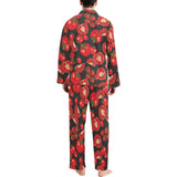 Tomato black background Men's Long Pajama Set