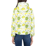 Durian pattern background Women's Padded Hooded Jacket