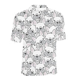 Cute french bulldog head pattern Men's All Over Print Polo Shirt